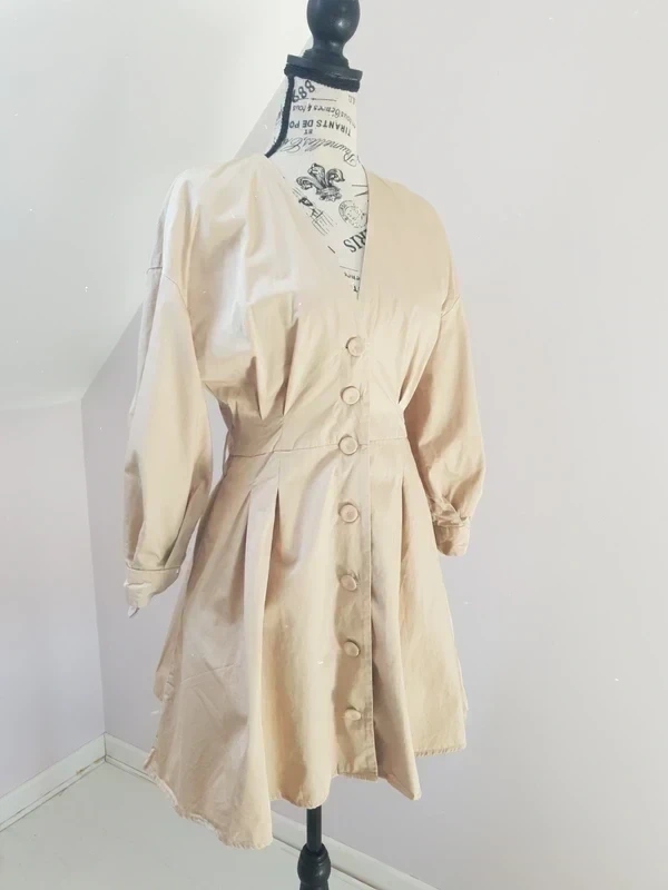 🤍 Vestido beige 100 % algodón – Zara – T. S/M – Muy buen estado – photo 3